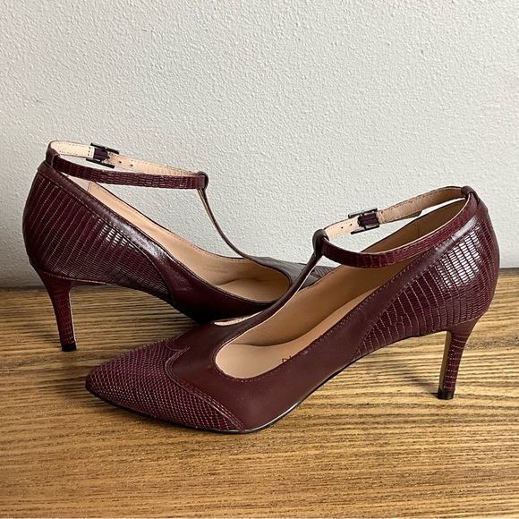 Sacha London Acacia Bordo T-Strap Heels, New in Box - Picture 3 of 8